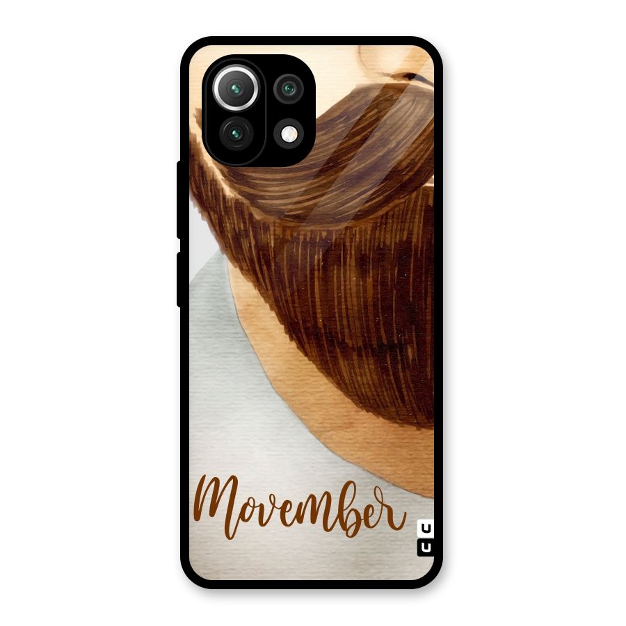 Movember Moustache Glass Back Case for Mi 11 Lite