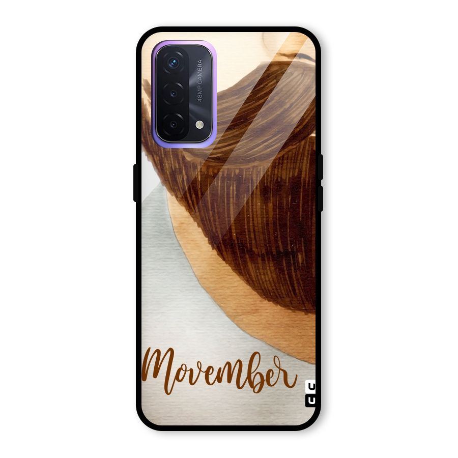 Movember Moustache Glass Back Case for Oppo A74 5G