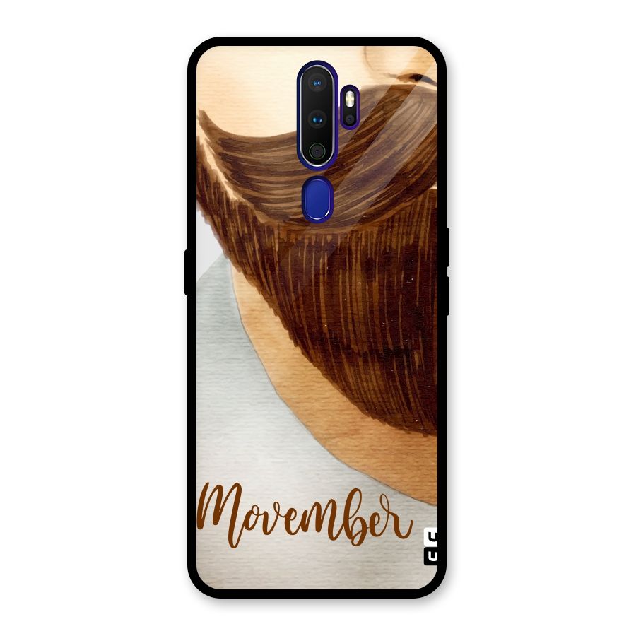 Movember Moustache Glass Back Case for Oppo A9 (2020)