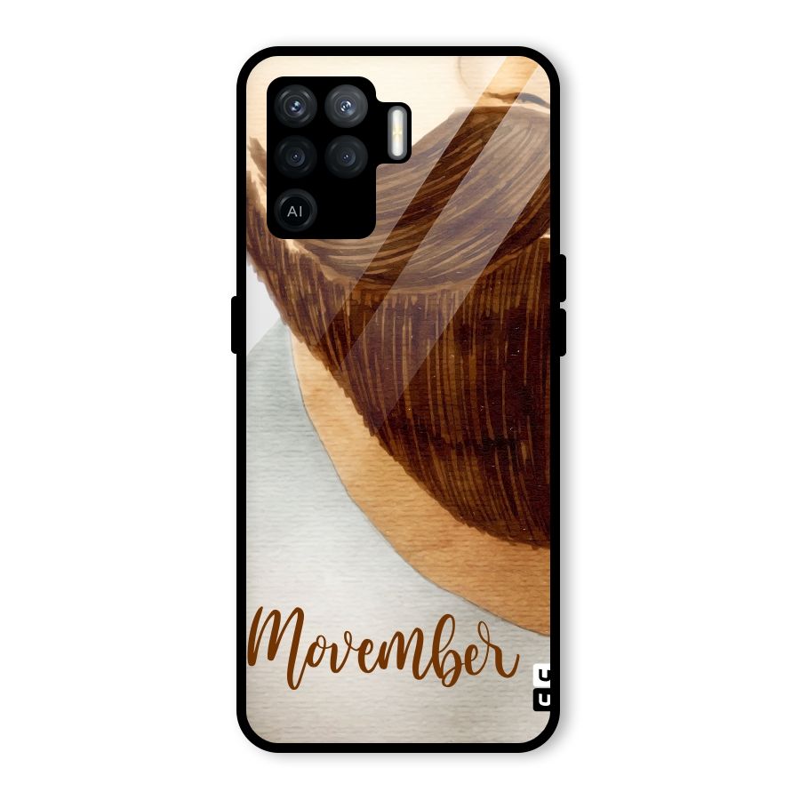 Movember Moustache Glass Back Case for Oppo F19 Pro