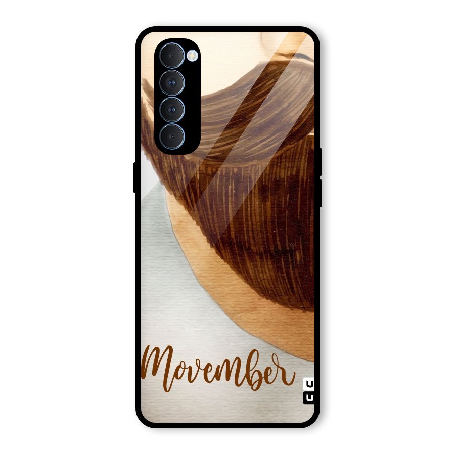Movember Moustache Glass Back Case for Oppo Reno4 Pro