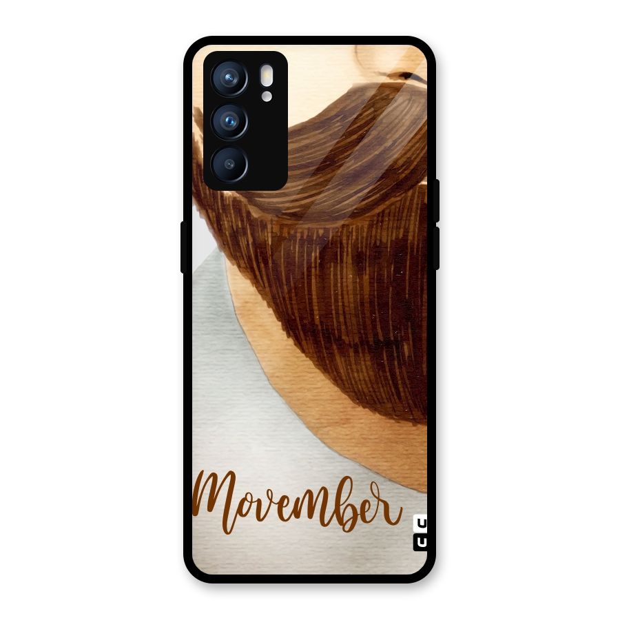 Movember Moustache Glass Back Case for Oppo Reno6 5G