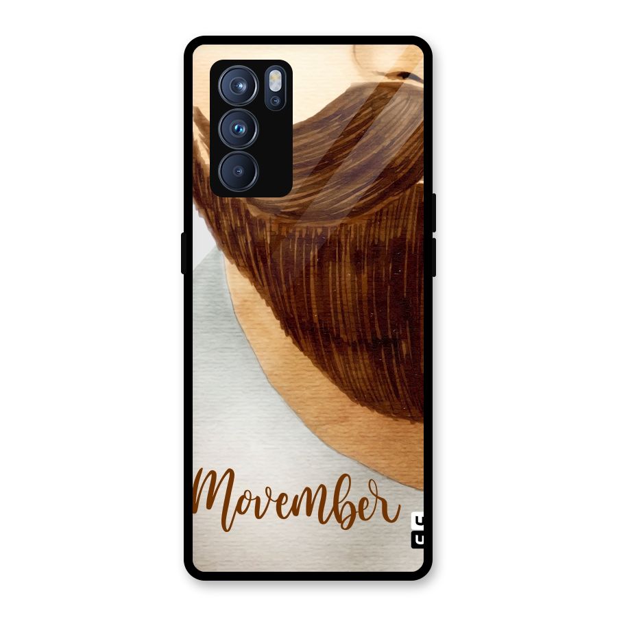 Movember Moustache Glass Back Case for Oppo Reno6 Pro 5G