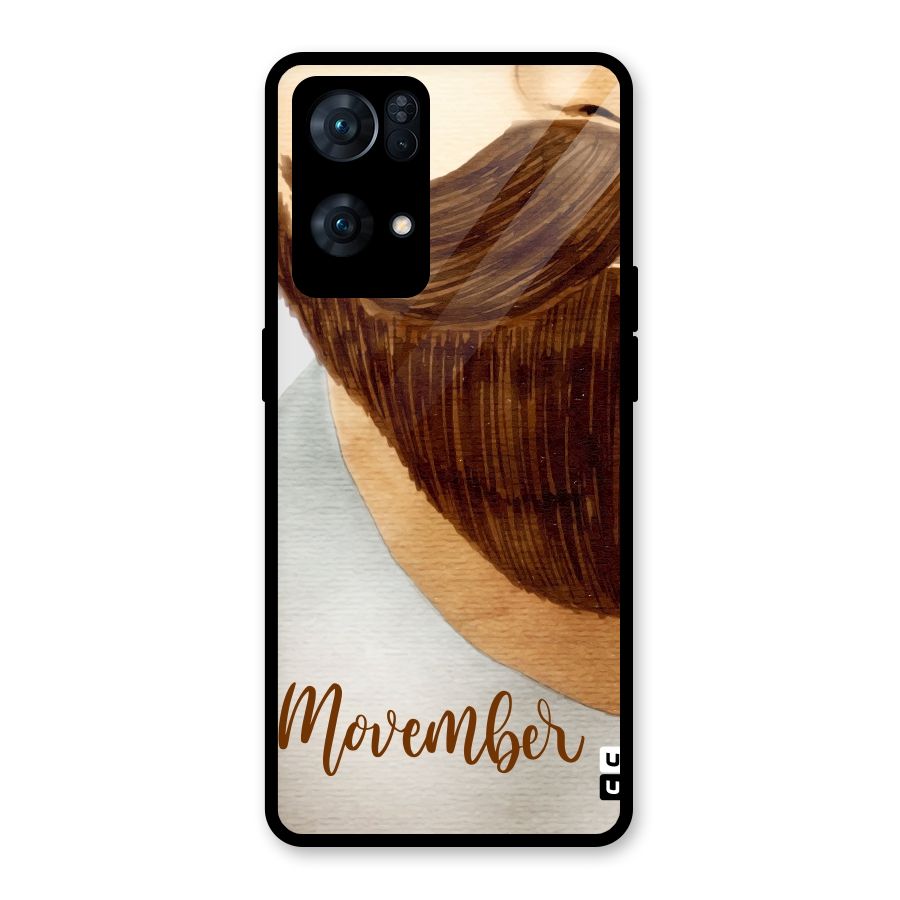Movember Moustache Glass Back Case for Oppo Reno7 Pro 5G