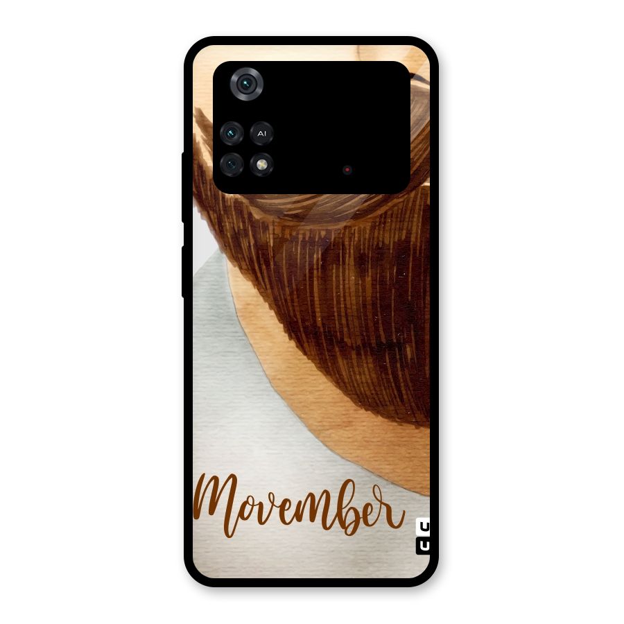 Movember Moustache Glass Back Case for Poco M4 Pro 4G
