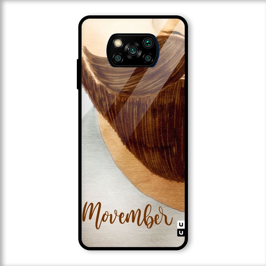 Movember Moustache Glass Back Case for Poco X3