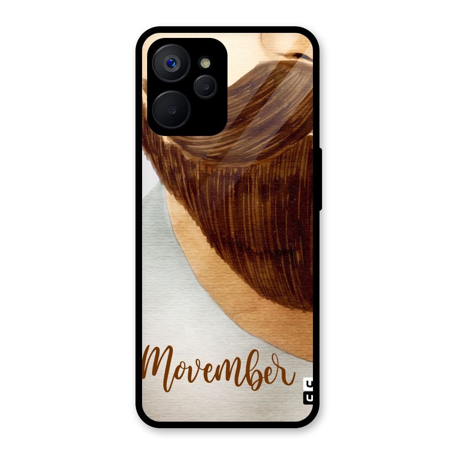 Movember Moustache Glass Back Case for Realme 9i 5G