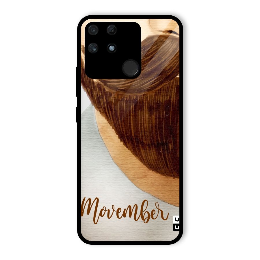 Movember Moustache Glass Back Case for Realme Narzo 50A