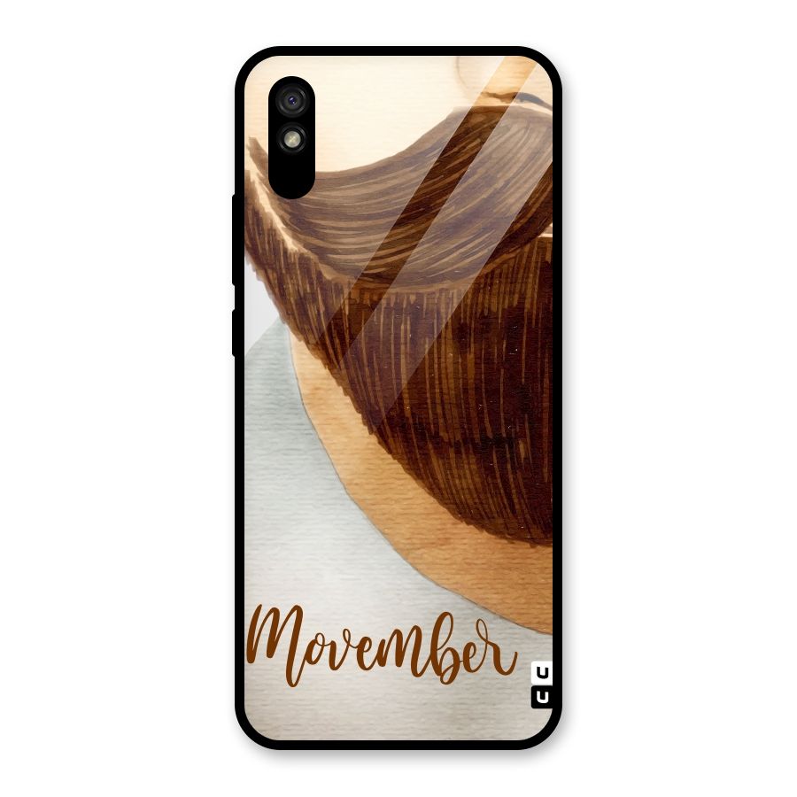 Movember Moustache Glass Back Case for Redmi 9i