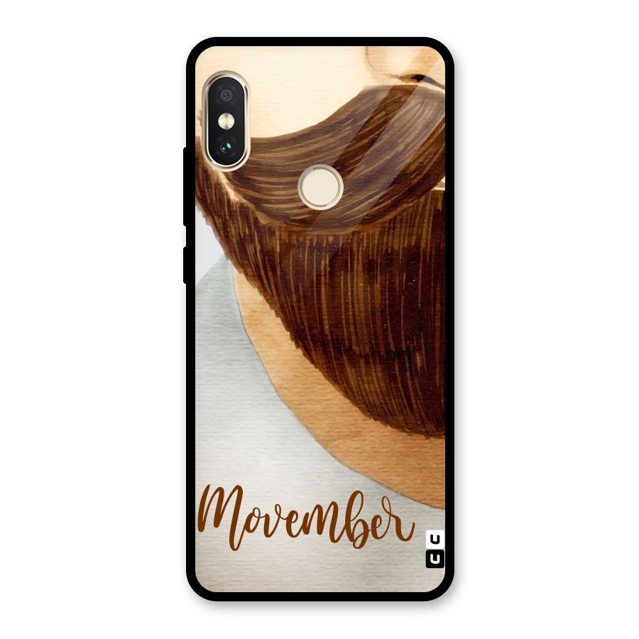 Movember Moustache Glass Back Case for Redmi Note 5 Pro