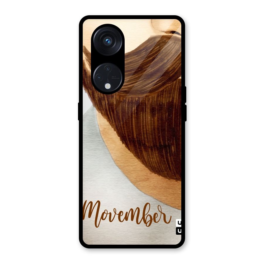Movember Moustache Glass Back Case for Reno8 T 5G
