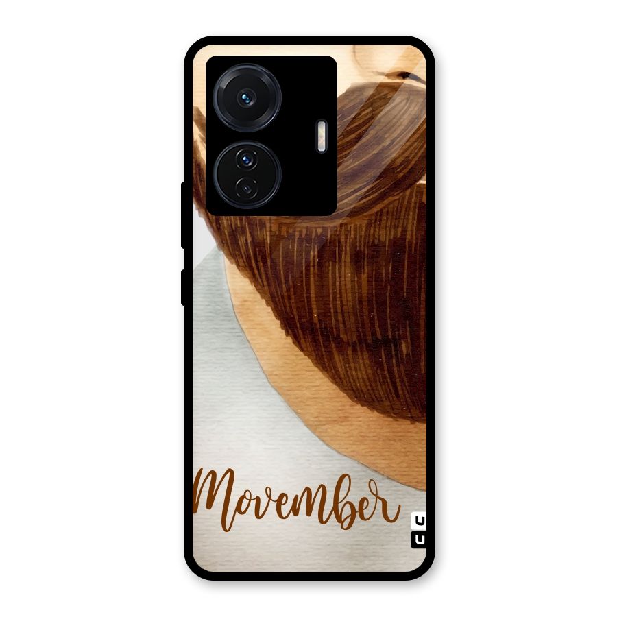 Movember Moustache Glass Back Case for Vivo T1 Pro