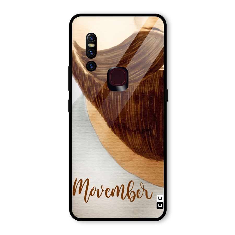 Movember Moustache Glass Back Case for Vivo V15