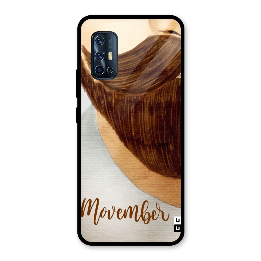 Movember Moustache Glass Back Case for Vivo V17