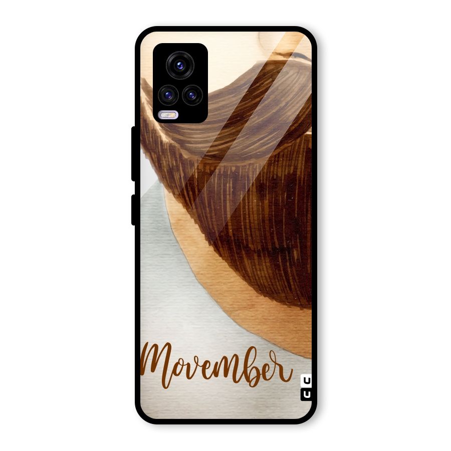 Movember Moustache Glass Back Case for Vivo V20