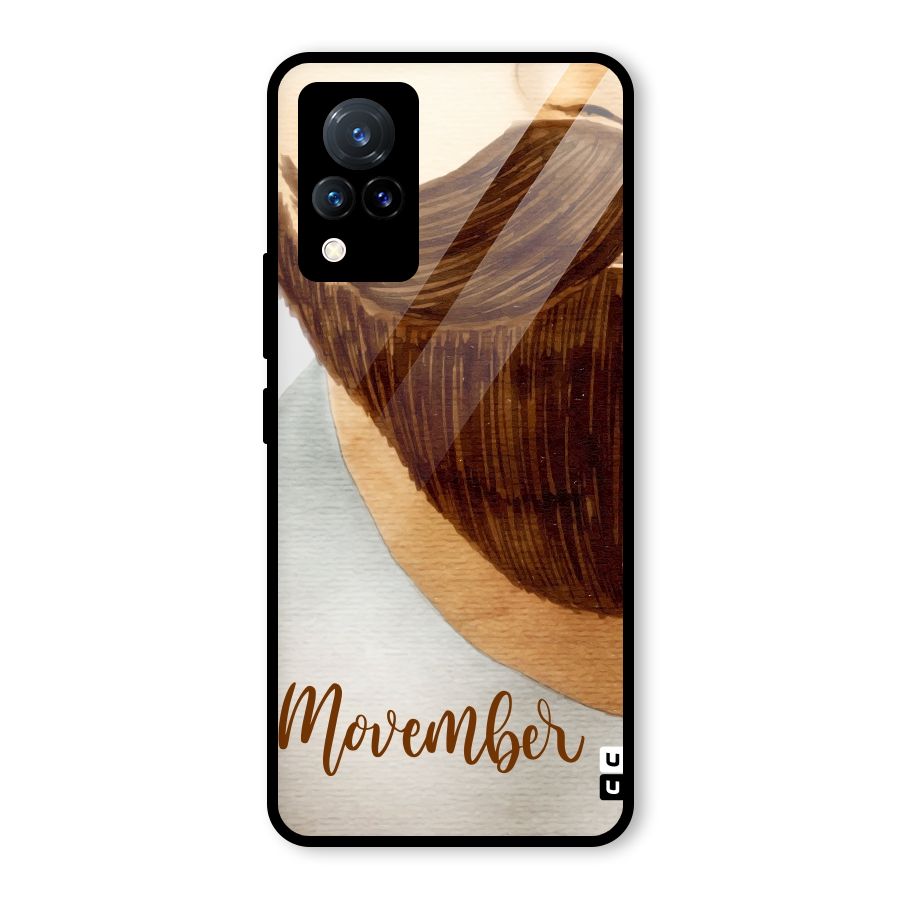 Movember Moustache Glass Back Case for Vivo V21 5G