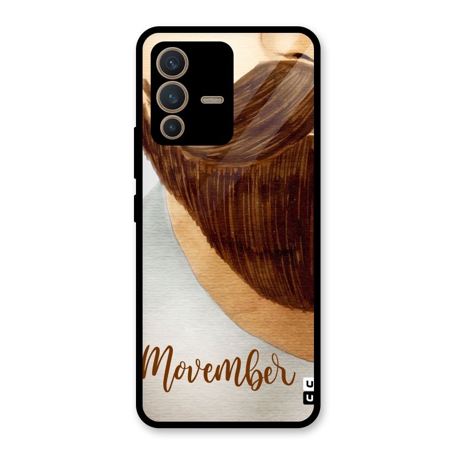 Movember Moustache Glass Back Case for Vivo V23 5G