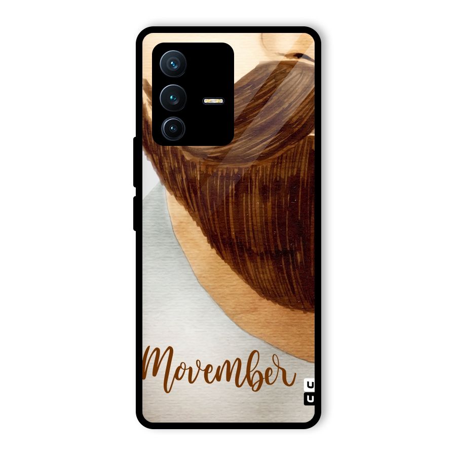 Movember Moustache Glass Back Case for Vivo V23 Pro