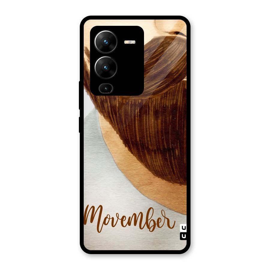 Movember Moustache Glass Back Case for Vivo V25 Pro