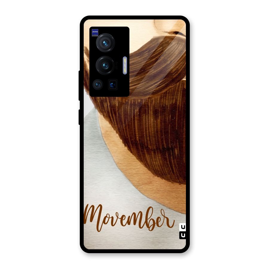 Movember Moustache Glass Back Case for Vivo X70 Pro