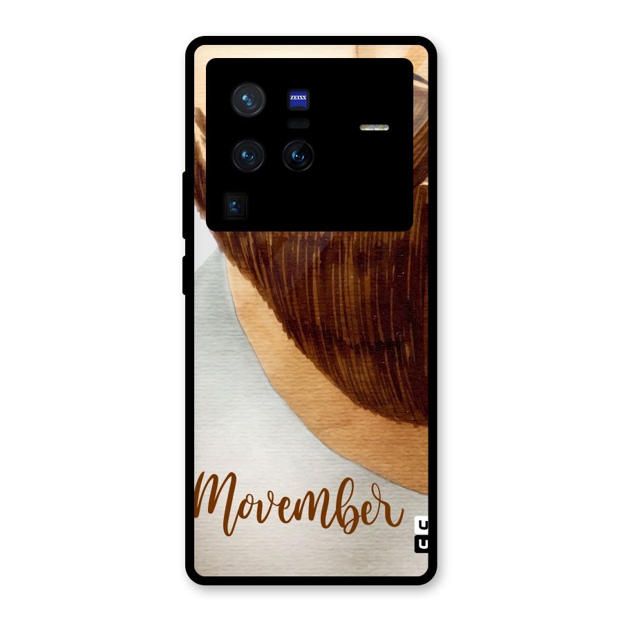 Movember Moustache Glass Back Case for Vivo X80 Pro