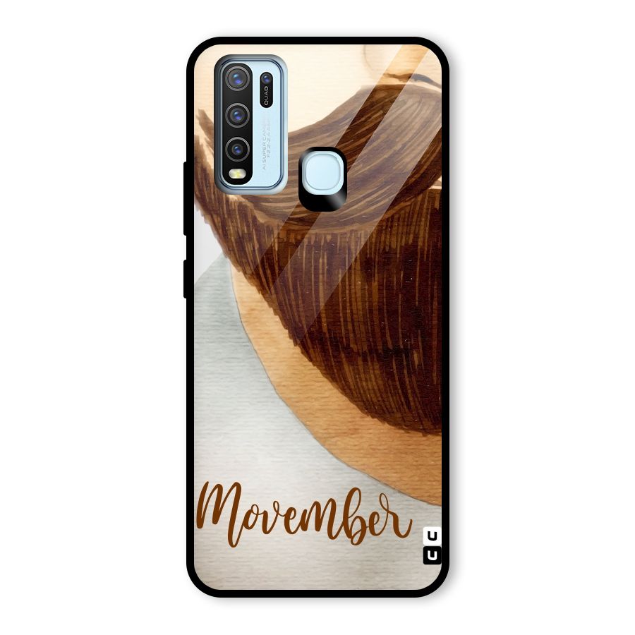 Movember Moustache Glass Back Case for Vivo Y30