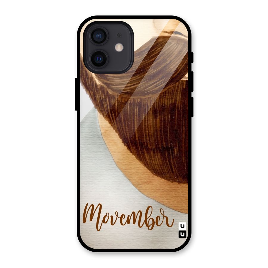 Movember Moustache Glass Back Case for iPhone 12