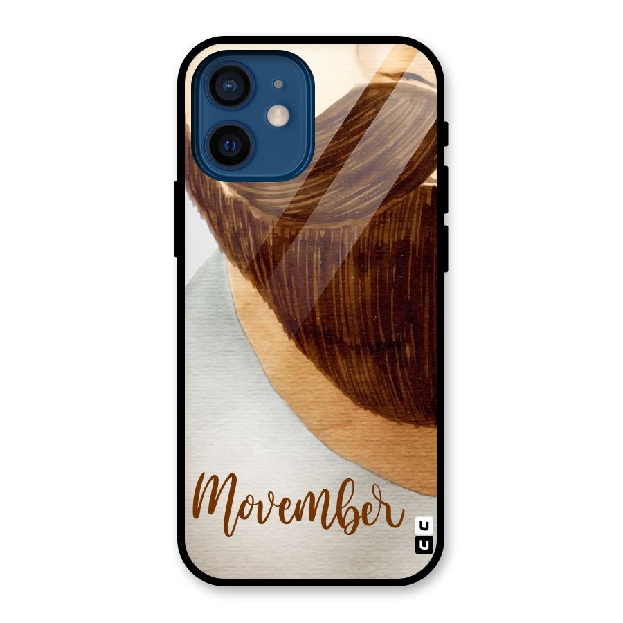 Movember Moustache Glass Back Case for iPhone 12 Mini