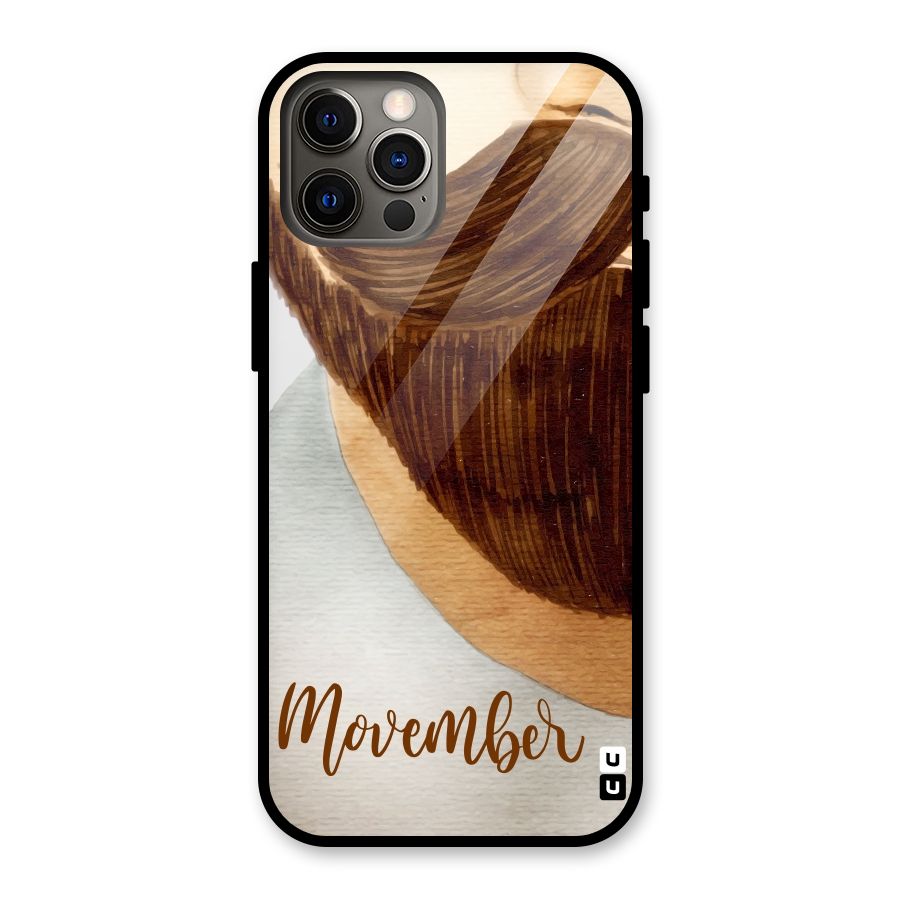 Movember Moustache Glass Back Case for iPhone 12 Pro