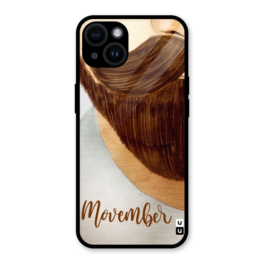 Movember Moustache Glass Back Case for iPhone 14