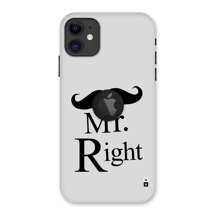 Mr. Right. Back Case for iPhone 11 Logo Cut