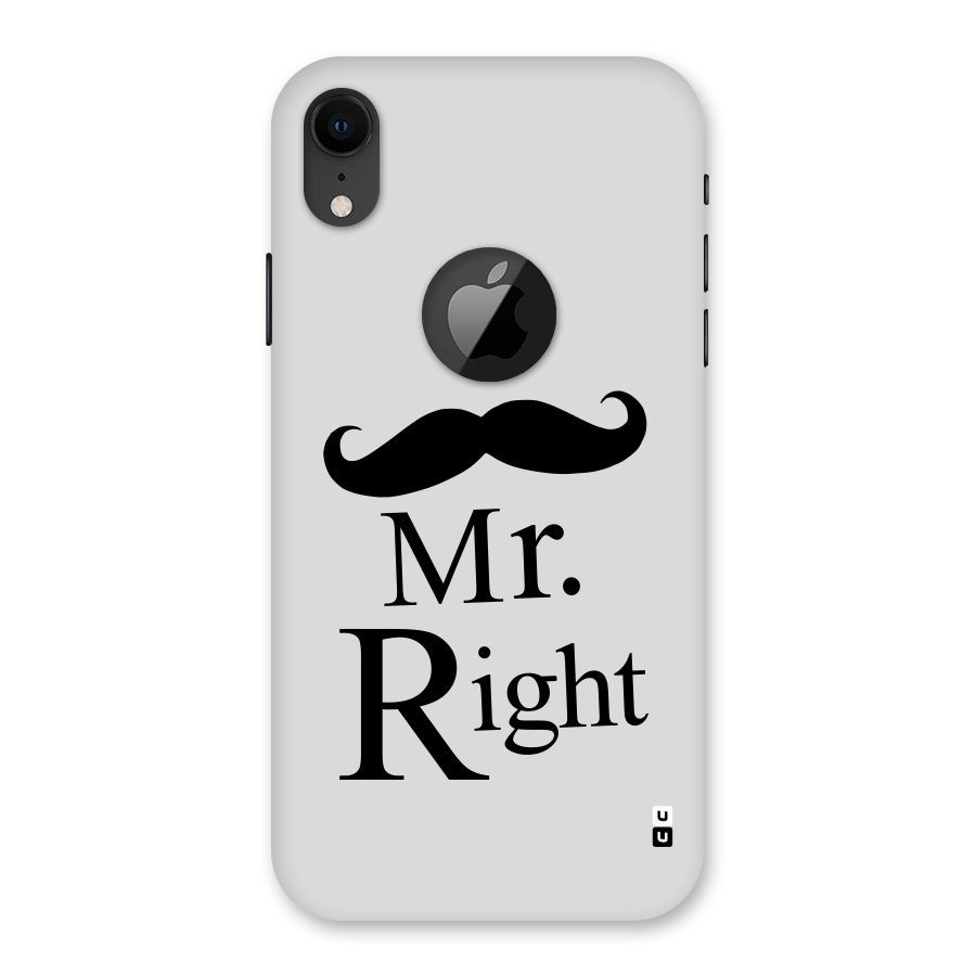 Mr. Right. Back Case for iPhone XR Logo Cut