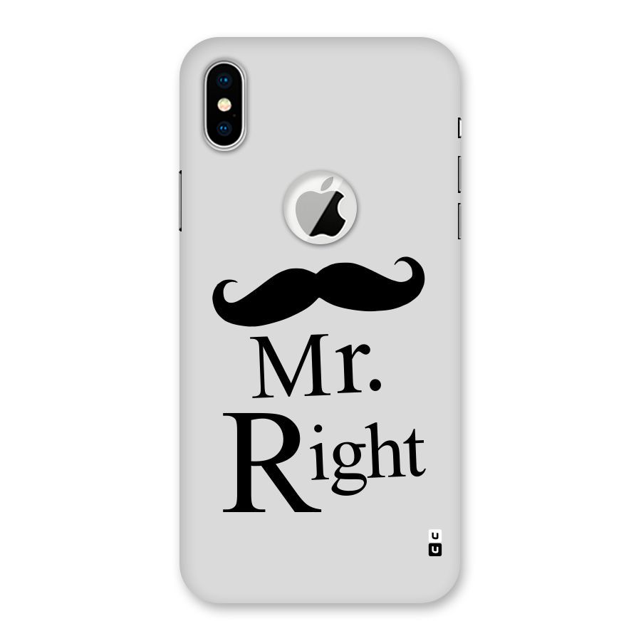 Mr. Right. Back Case for iPhone X Logo Cut