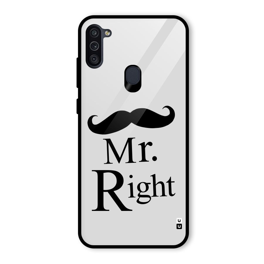Mr. Right. Glass Back Case for Galaxy M11