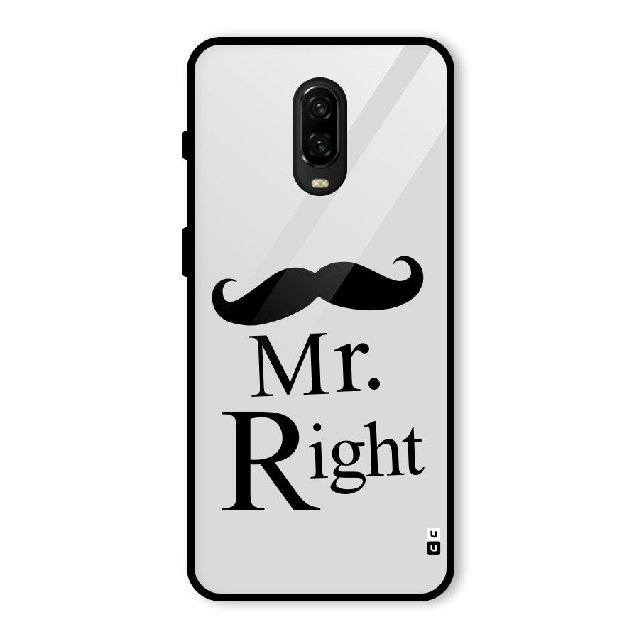 Mr. Right. Glass Back Case for OnePlus 6T