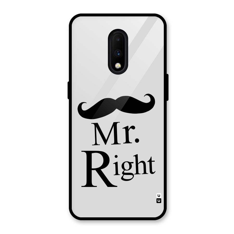 Mr. Right. Glass Back Case for OnePlus 7