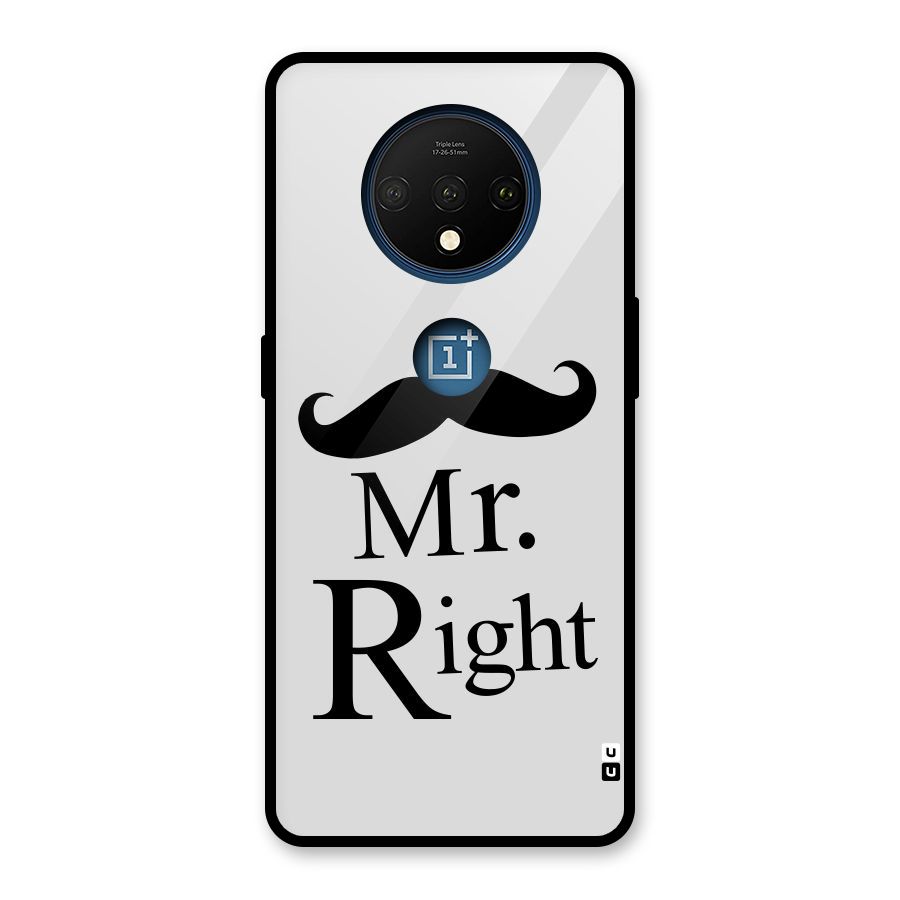 Mr. Right. Glass Back Case for OnePlus 7T