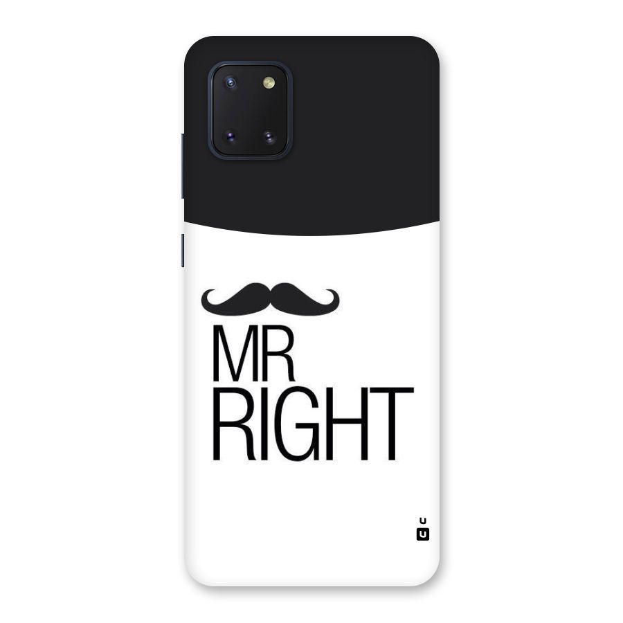 Mr. Right Moustache Back Case for Galaxy Note 10 Lite