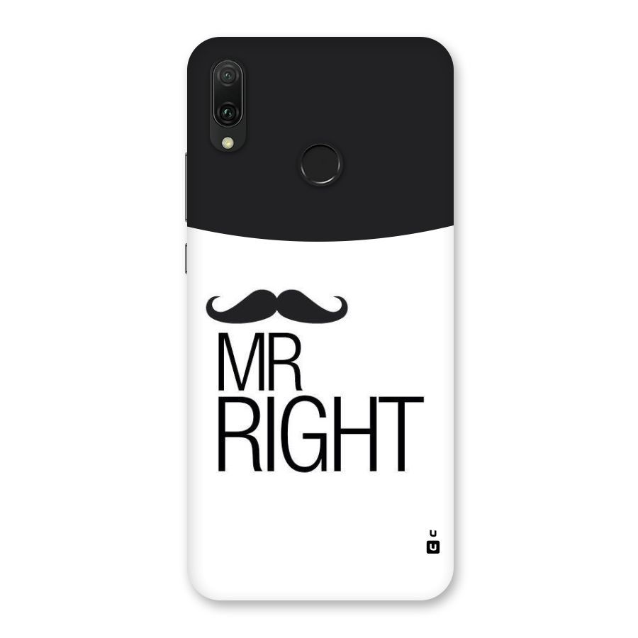 Mr. Right Moustache Back Case for Huawei Y9 (2019)