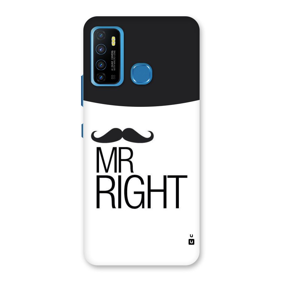 Mr. Right Moustache Back Case for Infinix Hot 9