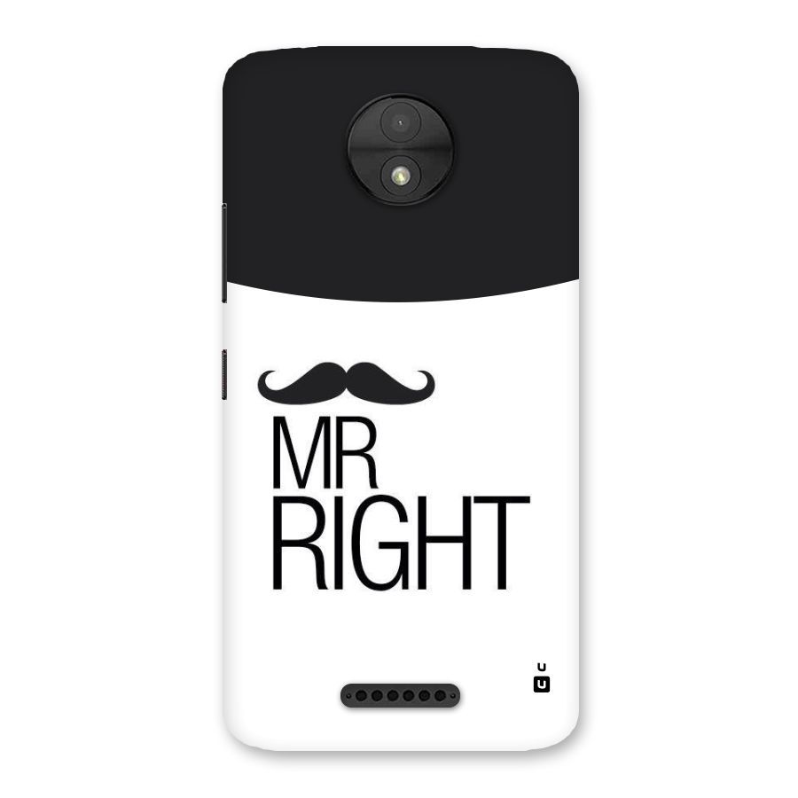 Mr. Right Moustache Back Case for Moto C