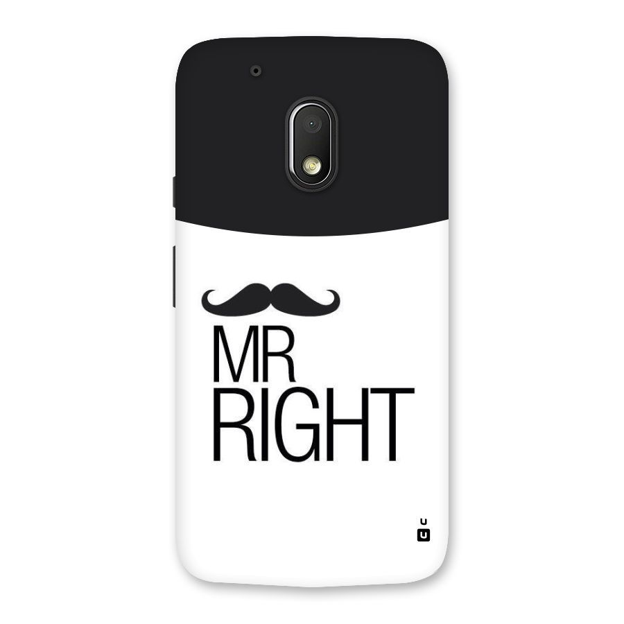 Mr. Right Moustache Back Case for Moto G4 Play