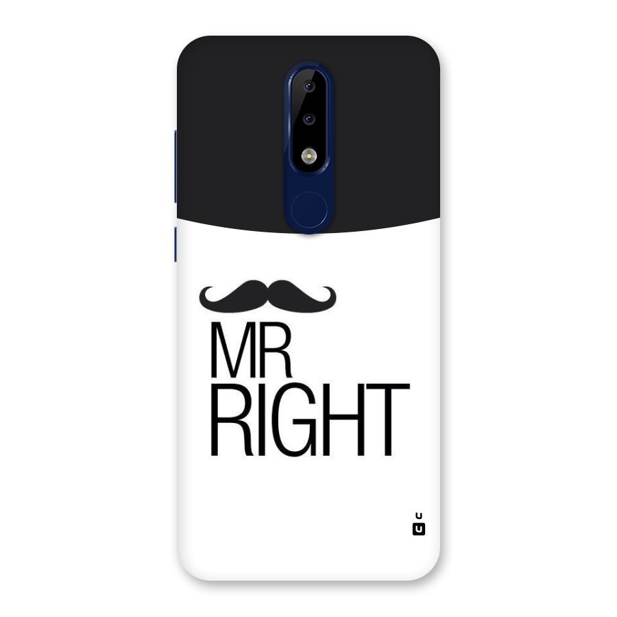Mr. Right Moustache Back Case for Nokia 5.1 Plus