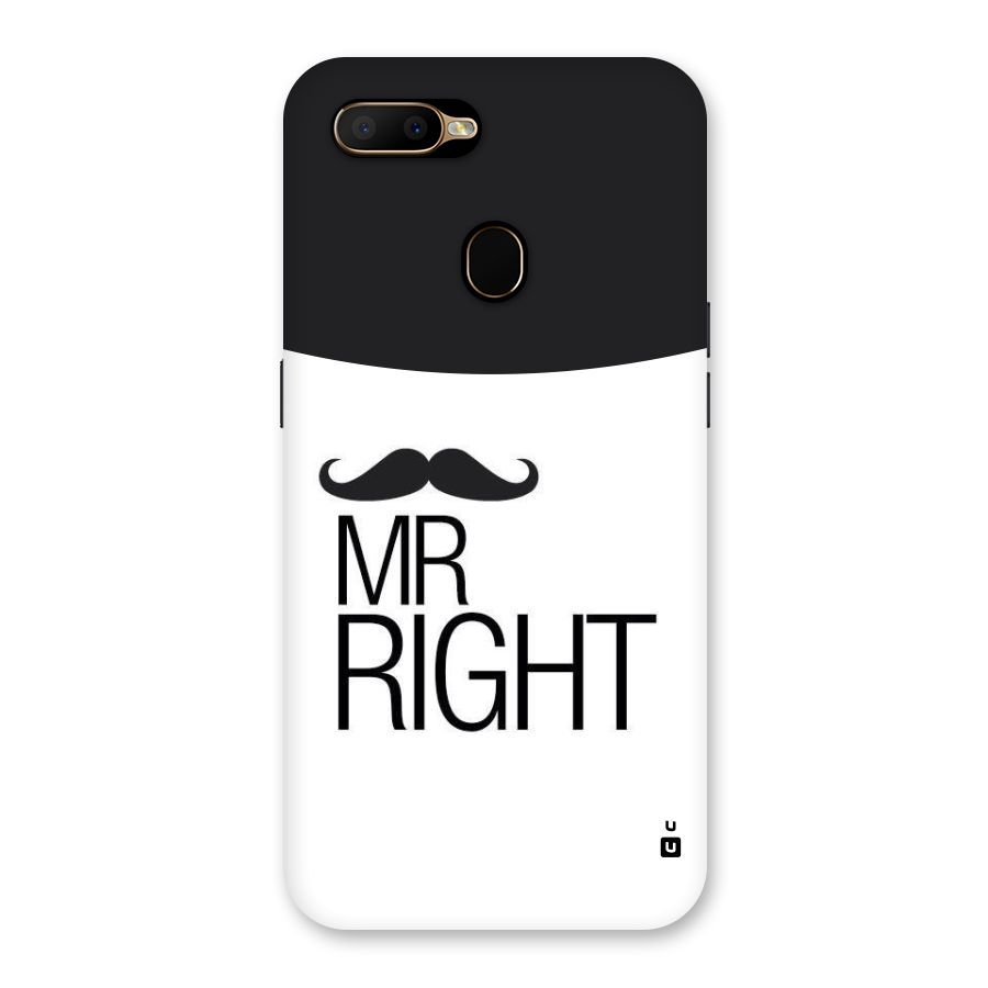 Mr. Right Moustache Back Case for Oppo A5s