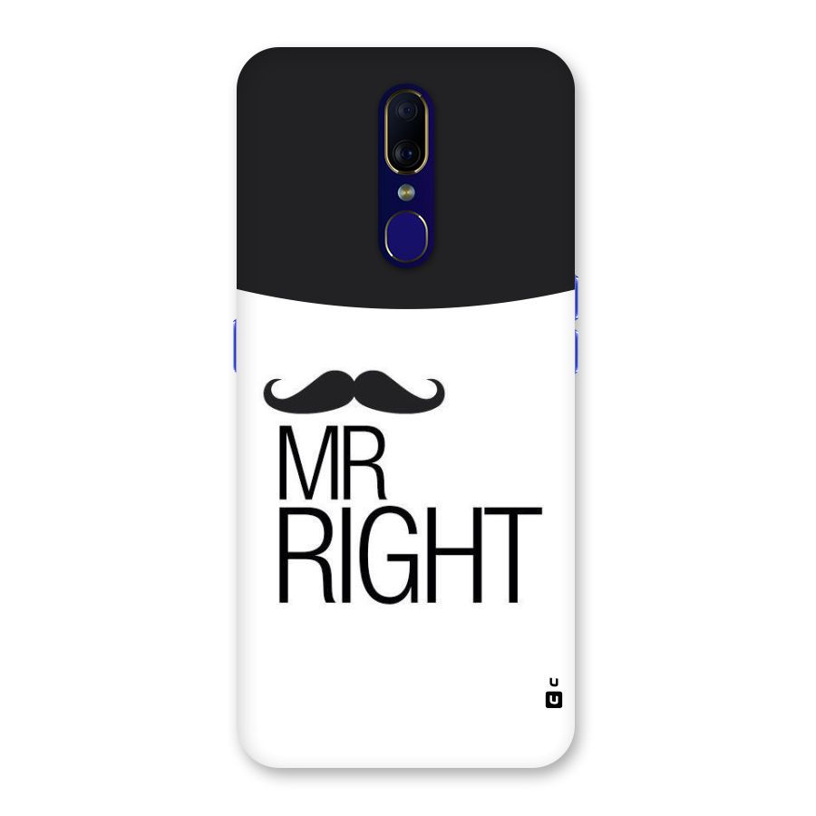 Mr. Right Moustache Back Case for Oppo A9