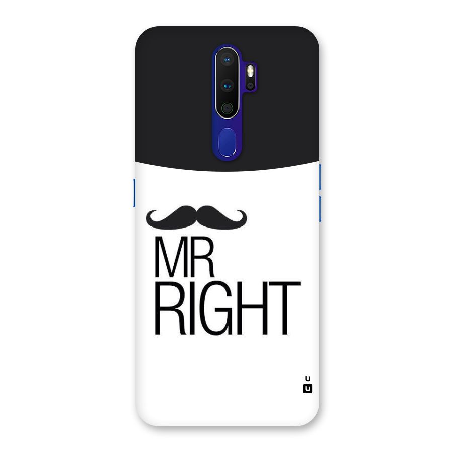 Mr. Right Moustache Back Case for Oppo A9 (2020)