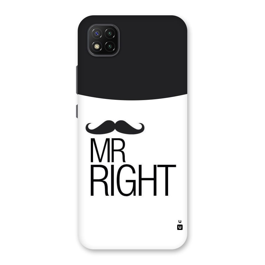 Mr. Right Moustache Back Case for Poco C3