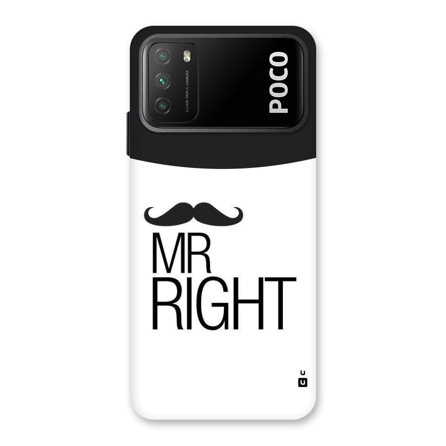 Mr. Right Moustache Back Case for Poco M3