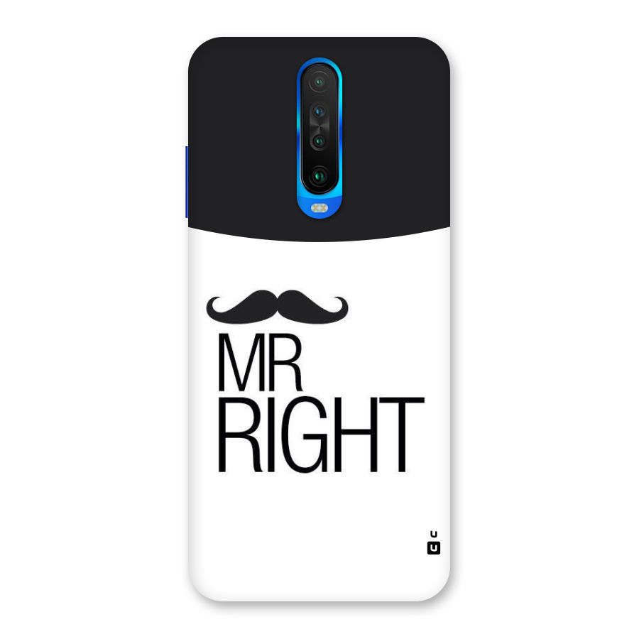Mr. Right Moustache Back Case for Poco X2