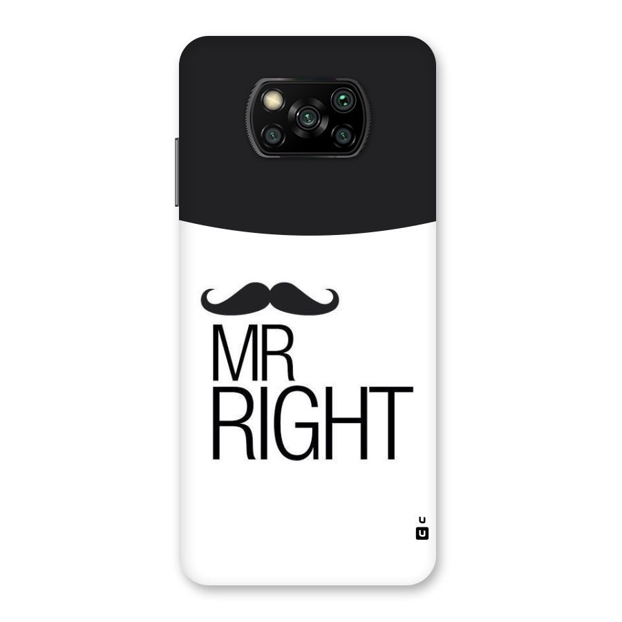 Mr. Right Moustache Back Case for Poco X3